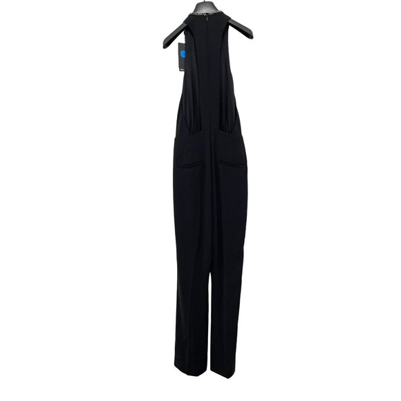 The Kooples $395 Chain Neck T Back Black Jumpsuit Sz Medium NWT - Picture 9 of 10